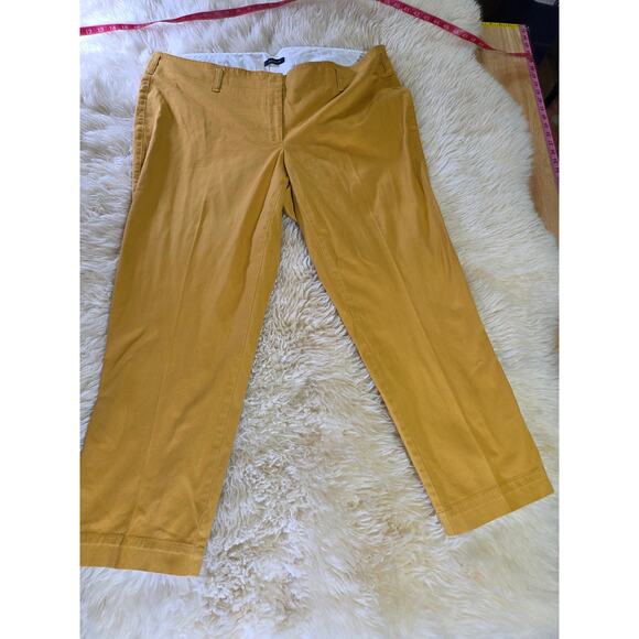Lands End mustard yellow 42-in waist pants straight leg 27 in inseam - Picture 1 of 12